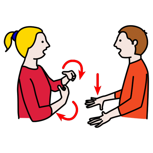 Dos personas sordas de frente hablando por señas